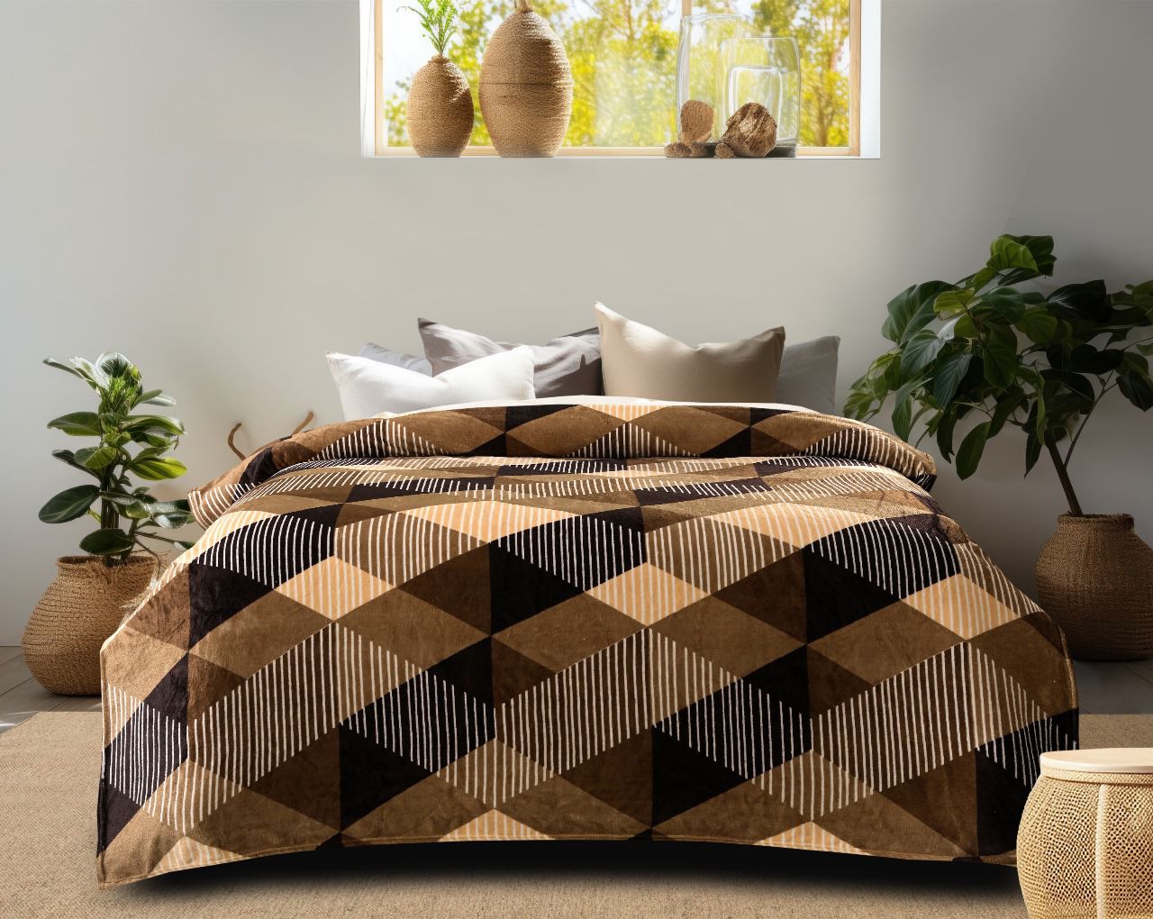 Premium Soft Cotton AC Blanket – Elegant Floral Print – All-Season Comforter