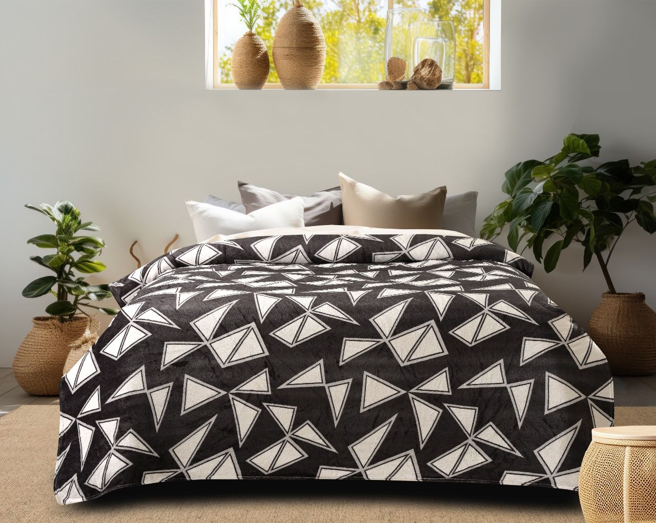 Premium Soft Cotton AC Blanket – Elegant Floral Print – All-Season Comforter