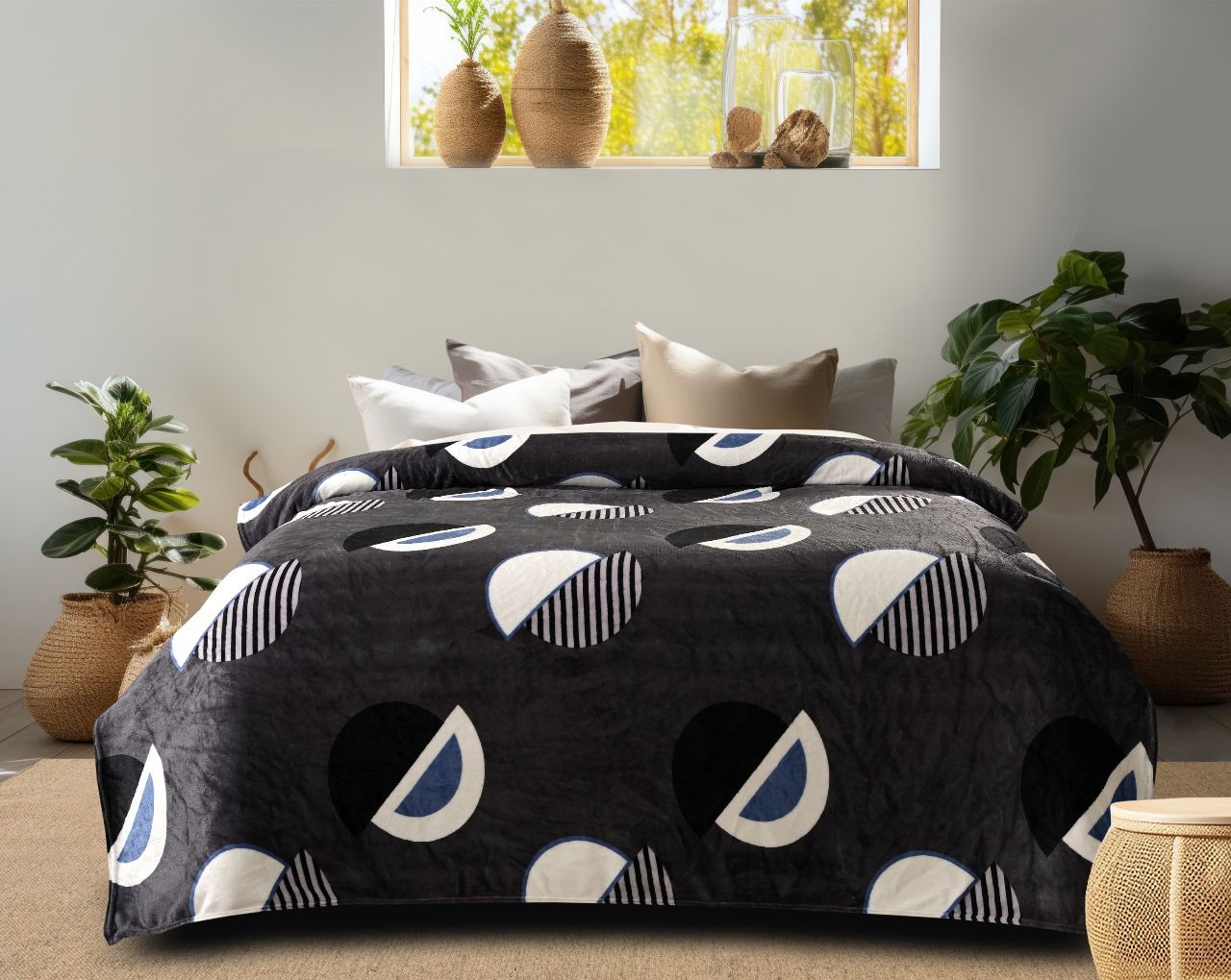 Premium Soft Cotton AC Blanket – Elegant Floral Print – All-Season Comforter