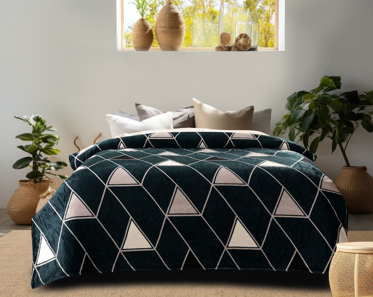 Premium Soft Cotton AC Blanket – Elegant Floral Print – All-Season Comforter