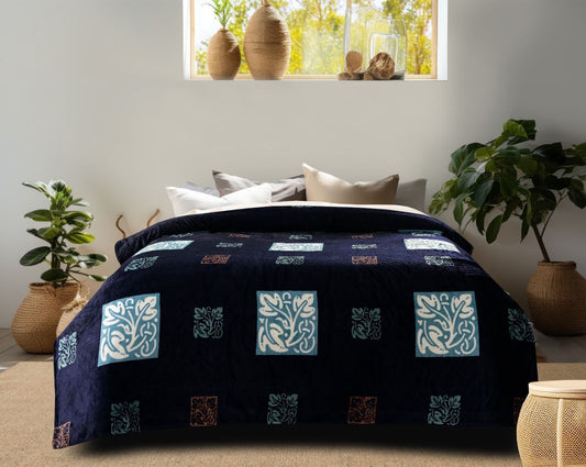 Premium Soft Cotton AC Blanket – Elegant Floral Print – All-Season Comforter