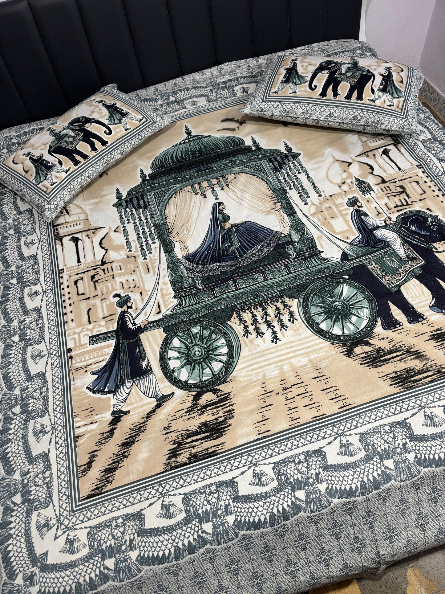 Printed Cotton Bedsheet Set – Full Size (93x108 inches)