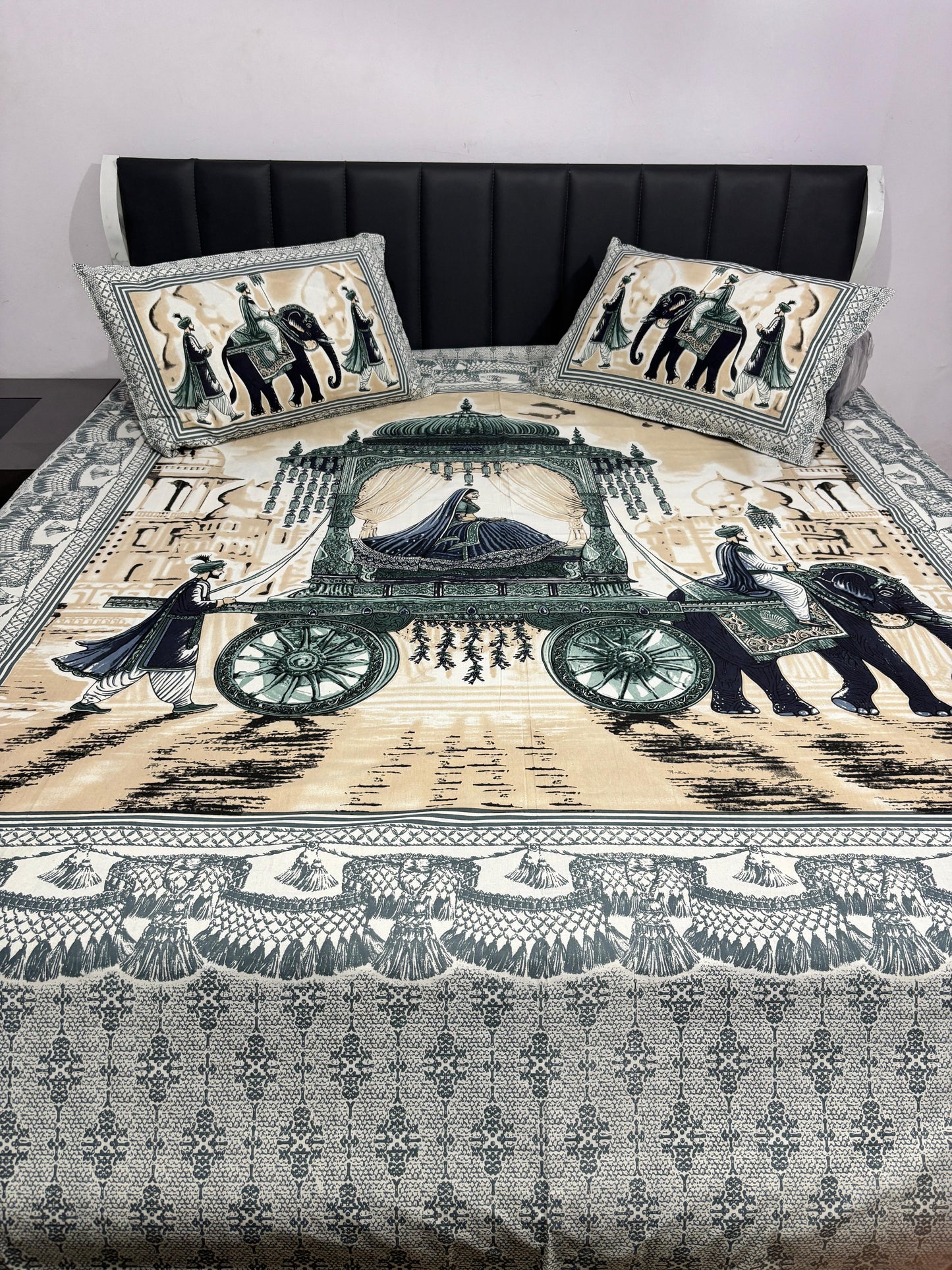 Printed Cotton Bedsheet Set – Full Size (93x108 inches)