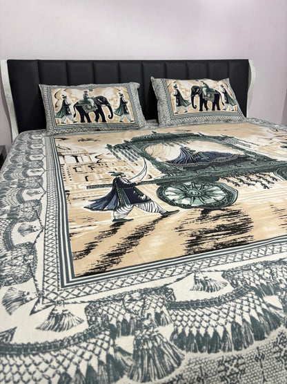 Printed Cotton Bedsheet Set – Full Size (93x108 inches)
