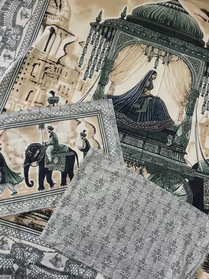 Printed Cotton Bedsheet Set – Full Size (93x108 inches)